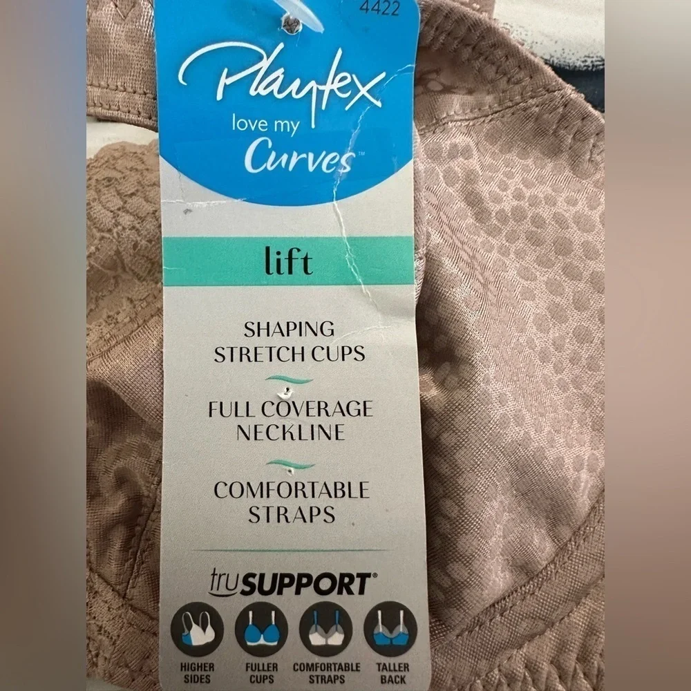 Playtex Live My Curves Beige Lace Full Coverage Support Bra 38B NWT - Picture 4 of 7